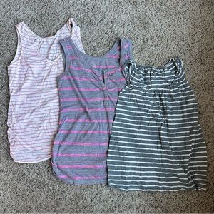 Motherhood Maternity striped nursing tank tops size medium set of 3